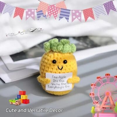 Ein guter Preis. Adorable Positive Energy Ornament Handmade Crochet Pineapple Plush Doll for Party Decorations Online