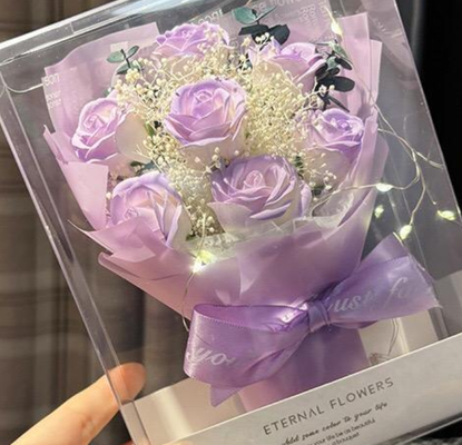 Ein guter Preis. Mini Blumenstrauß Valentinstag Eisblaue Rose Seife Blumenstrauß voller Sternen getrocknete Blumen für Freundin Frau Geschenk Online