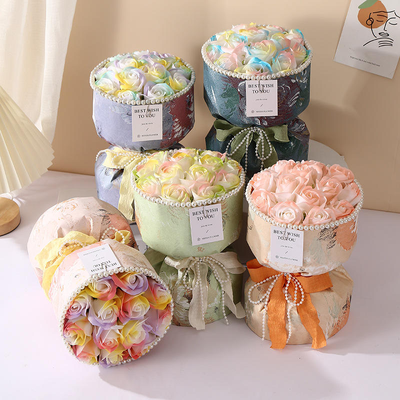 Ein guter Preis. Handgemachte Seife Blumenstrauß Valentinstagsgeschenk Abschlussfeier Kindertag Dekorative Hochzeit Gunst Seife Rose fertig Online