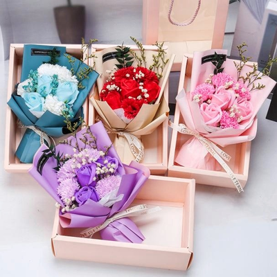 Ein guter Preis. Heißer Verkauf Seifenblumenstrauß zum Valentinstag und Muttertag in Geschenkbox, romantischer künstlicher Rosenstrauß für Hochzeit, Jubiläum und Heimdekoration Online