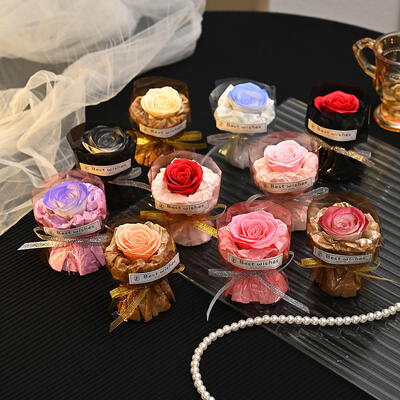 Ein guter Preis. Handgefertigte Mini-Seifen Rose Bouquet Trockene Blume Geschenkmodell HBL006 Wolle Schaumstoff Leinen Seifenblume für Hochzeit Valentinstag Firmenfeiertag Dekor Online
