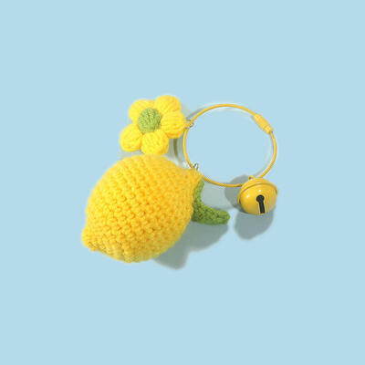 Ein guter Preis. Cute Mini Lemon Style Keychain Knitted Crochet Wool Thread Keychain Handmade Fashionable Bag Accessory Online