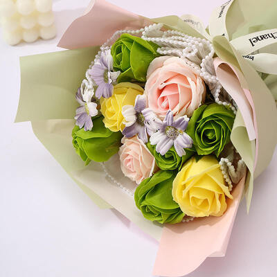 Ein guter Preis. Mini-Umweltfreundliche hochwertige Seife Rose Bouquet Runde Form künstliche Seife Blume für Geburtstag Hochzeit Jubiläum Feiertag Haus Wanddekoration Großhandel Online