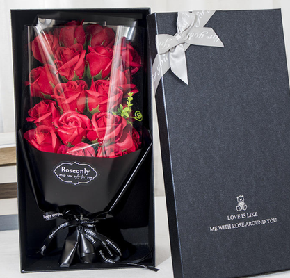 Ein guter Preis. Valentinstag Seife Blumenstrauß Echt aussehende Konservierten Rosen Geschenk-Box mit LED-Licht für sie Online