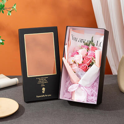 Ein guter Preis. Rosen Seife Blumenstrauß mit Fenster Geschenkbox Reinigung Seife Rose kreatives kleines Geschenk für Geburtstag Hochzeit Valentinstag Weihnachten Feiertag Großhandel Online