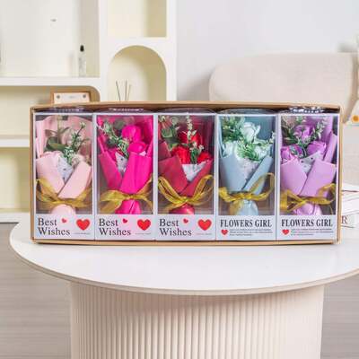 Ein guter Preis. Grenzüberschreitende Muttertagsseife Bouquet Englische Marke Abschlusszeit Kreatives Geschenk Lehrer Liebhaber Rose Simulation Blumenseife Online