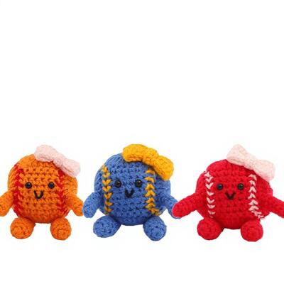 Ein guter Preis. Großhandel Hot-Selling Sport Baseball Handgefertigtes Häkeln Amigurumi Puppen für Dekoration Ornamente Weihnachtsgeschenke Online