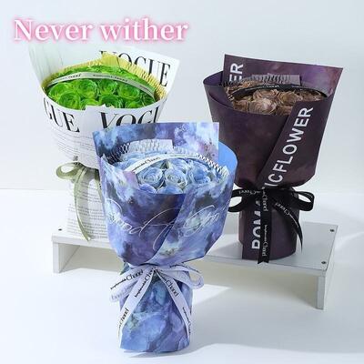 Ein guter Preis. Umweltfreundlicher künstlicher Rosen-Seifenblumenstrauß mit LED-Beleuchtung, Abschlussfeier, chinesisches Neujahr, Hochzeitsgeschenkbox Online