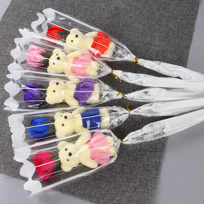 Ein guter Preis. Einziger Bär Rose Blume Seife Blume Kreative Weihnachts-/Muttertagswerbung Teddybär Seife Blumenstrauß Online