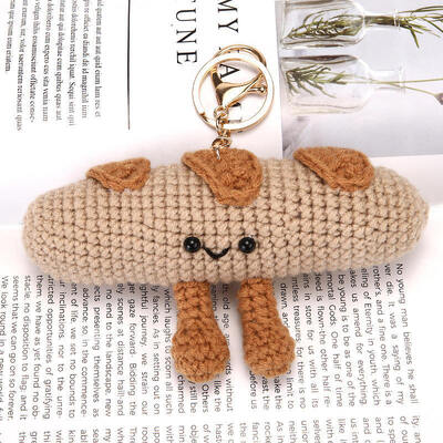 Ein guter Preis. Fluffy Cloud Strick Charm Doll Weiches Garn Handgefertigt Zeitgenössisches Nähen & Weben Spielzeug mit Mini-Tasche Schlüssel Dekoration Häkeln Online
