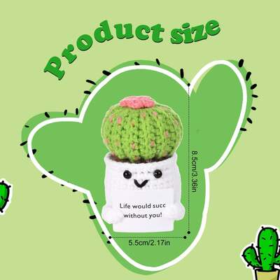 Ein guter Preis. Positive Kaktus-Kroket Super weich Plüssig ermutigen Kartoffel Karte Pflanze Topf lustiges Leben Krokett Puppe Stress Linderung Geschenk Dekoration Online