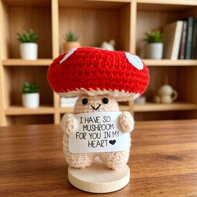 Ein guter Preis. Kunsthandwerk, zeitgenössische handgemachte Häkelgurken, gestrickte Pilzpuppe, emotionale Unterstützung, Geschenk, cooler Artikel, andere Kunsthandwerke Online