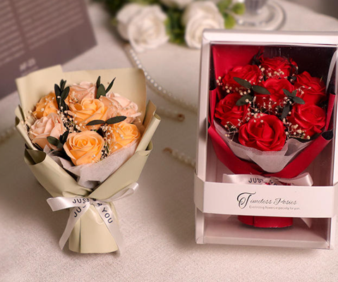 Ein guter Preis. Valentinstagsgeschenke, Seifenblumenstrauß, Geburtstagsgeschenk für Freunde, Rosenblüten mit Box, 17 cm Online