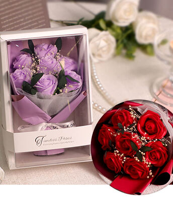 Ein guter Preis. Seife Blume Valentinstag Lehrertagsgeschenk Rose Kleiner Blumenstrauß fertig zum Versenden Freundin Geburtstag kreative Geschenke mit Schachtel Online