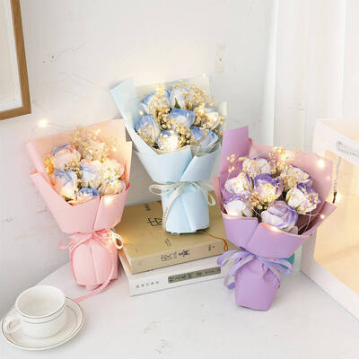 Ein guter Preis. Frauentag Kreatives Sternen-Gypsophila Rose Seife Blumenstrauß 20cm Mehrfarbiges Verpacktes Mini-Blumengeschenk für Multi-Festival Geschenke Online
