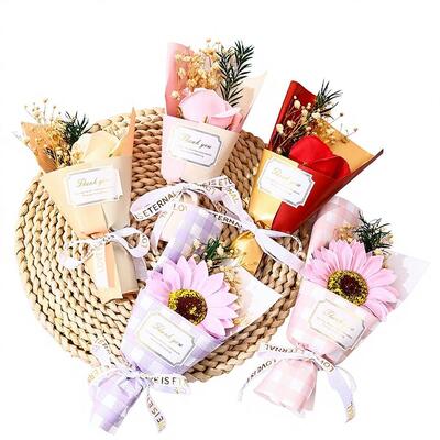 Ein guter Preis. Mini Bouquet Moderne Minimalistische Seife Blume Mini Trockene Blume Bouquet Kreative Hochzeit Gast Favorit Feiertag Dekor Geschenk Online
