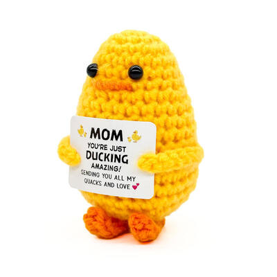 Ein guter Preis. Positives Entenhandgekrochenes Baumwollentier Schöne positive Energie Ausdruck Fertiges Tierhaken Produkt in Kartoffelpuppe Online