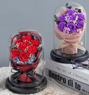Ein guter Preis. Valentinstag Seife Blume Rosen Geschenke Geschenk Galaxie künstliche Blumen Geschenk Seife Blume Bouquet in Glaskugel Online