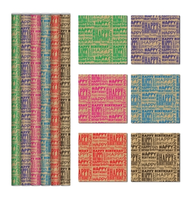 Ein guter Preis. Alles Gute zum Geburtstag 80gsm druckte Geschenk-Verpackungs-Papier-Rollen-Soem-/ODM-Tintenstrahl-Drucken Online