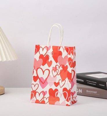 Ein guter Preis. Rotes Geschenk des Kraftpapier-80gsm sackt Liebes-Herz-Drucksache Goodie sich bauscht mit Griffen ein Online