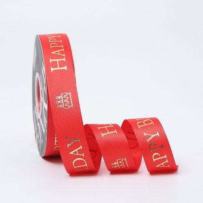 Ein guter Preis. Alles- Gute zum Geburtstagband druckte der 1 Zoll-rotes Satin-Band für das Kuchen-Verpacken Online