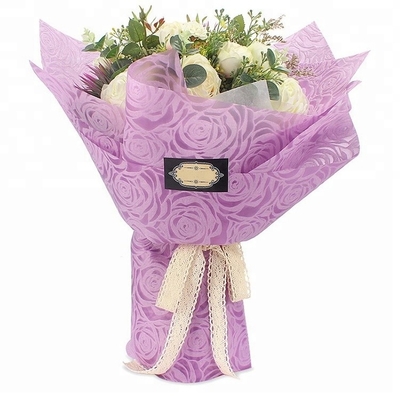 Ein guter Preis. Wasserdichter prägeartiger Polyester-Florist Wrapping Paper Roll große Rose Pattern 60cm Online