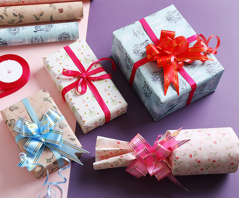 Ein guter Preis. Aufbereitete gelbe Blume kopierte Packpapier Kraftpapier-Packpapier-2m Online